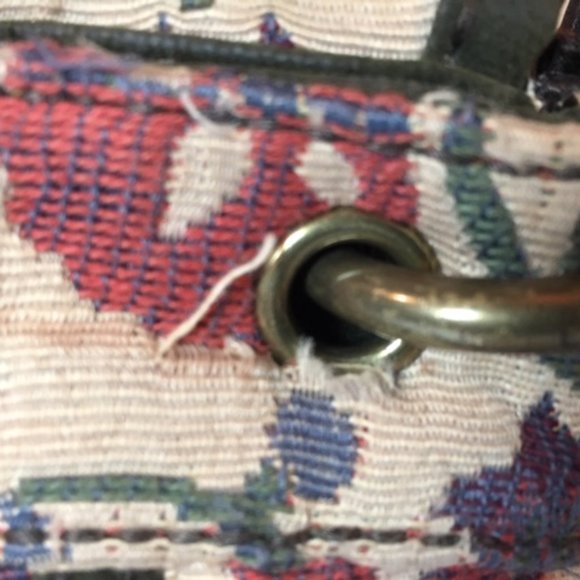 FOSSIL Vintage-Styled Embroidered Fabric Saddle Shoulder Bag 14"x11" - Picture 12 of 16